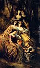 Adolphe Monticelli Empress Eugenie And Her Attendants painting